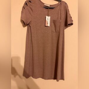 Very J Cut Out Dress Mocha